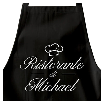 Schürze personalisierte Männer Frauen Ristorante Kochschürze lustiges Geschenk Backschürze Küchenschürze Schwarz