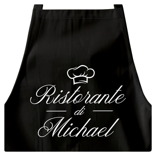 Schürze personalisierte Männer Frauen Ristorante Kochschürze lustiges Geschenk Backschürze Küchenschürze Schwarz