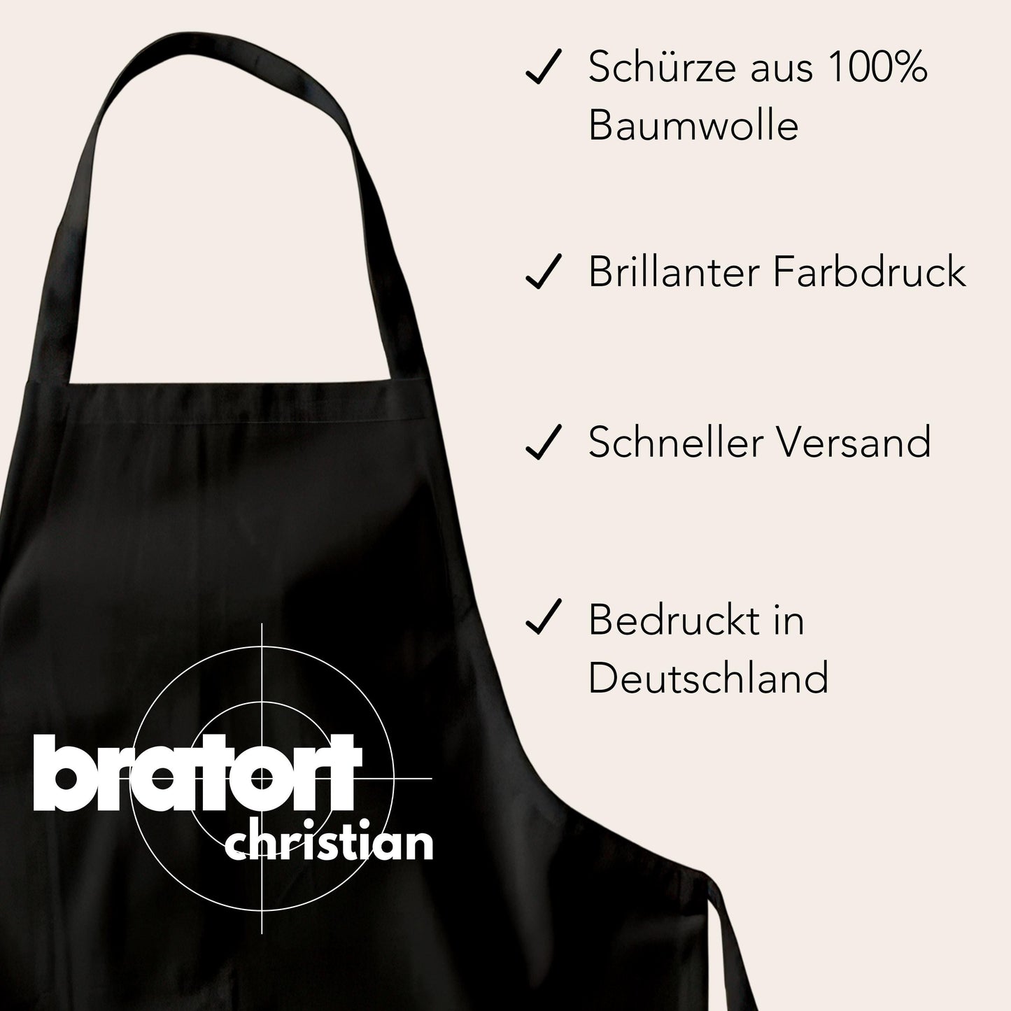 Bratort Kochschürze personalisierte Schürze Grillschürze für Männer Frauen lustiges Geschenk Grillzubehör Küchenschürze Schwarz