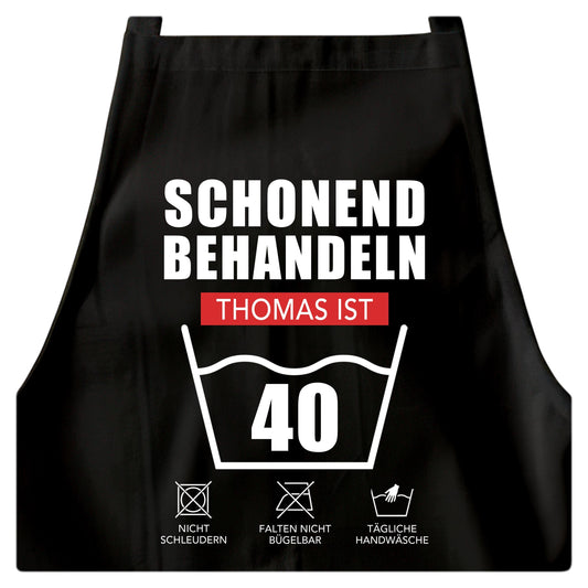 40. Geburtstag Geschenk Schürze personalisiert "Schonend behandeln" personalisiert lustiges Geburtstagsgeschenk Küchenschürze Grillschürze