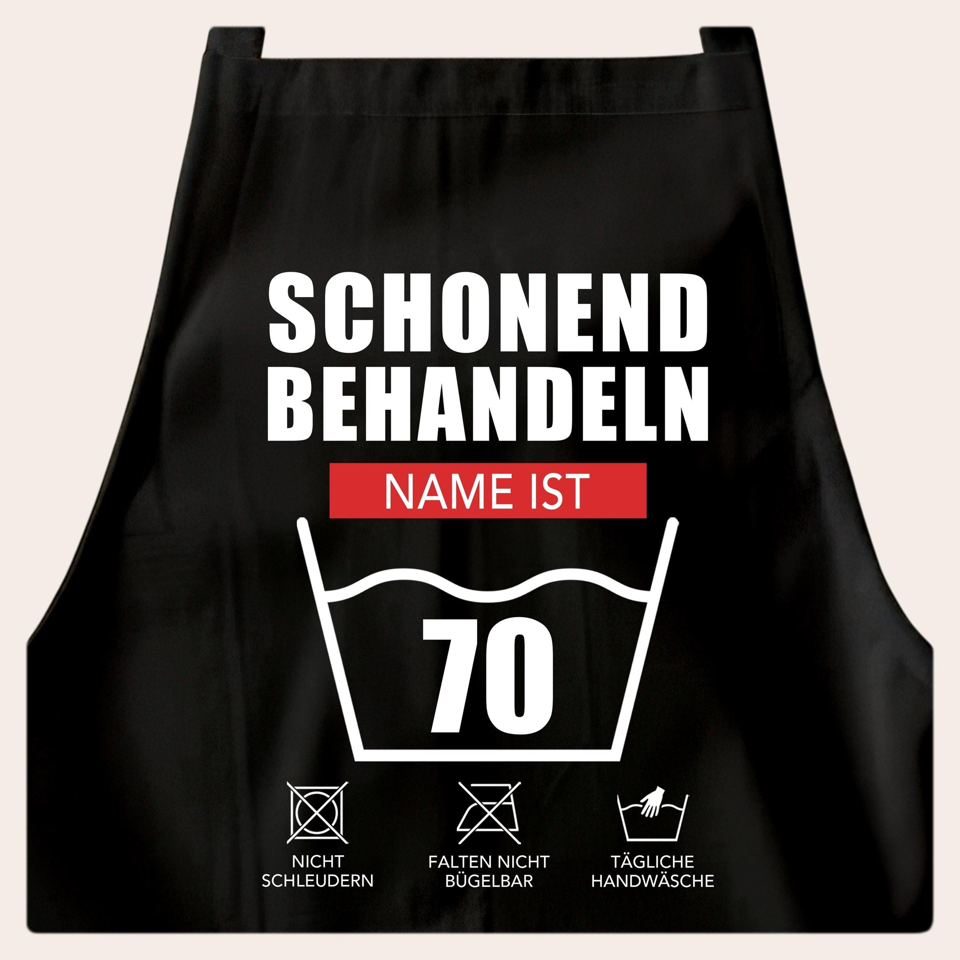 70. Geburtstag Geschenk Schürze personalisiert "Schonend behandeln" personalisiert lustiges Geburtstagsgeschenk Küchenschürze Grillschürze