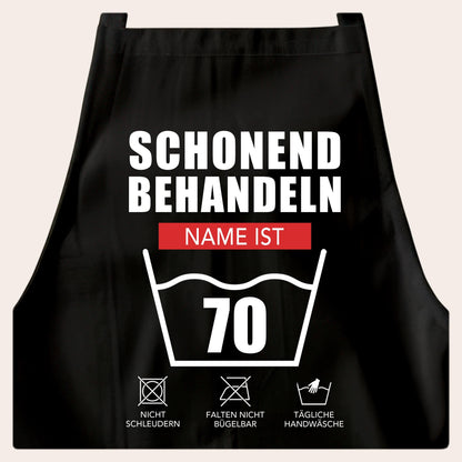 70. Geburtstag Geschenk Schürze personalisiert "Schonend behandeln" personalisiert lustiges Geburtstagsgeschenk Küchenschürze Grillschürze