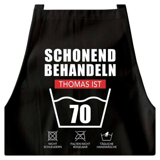 70. Geburtstag Geschenk Schürze personalisiert "Schonend behandeln" personalisiert lustiges Geburtstagsgeschenk Küchenschürze Grillschürze