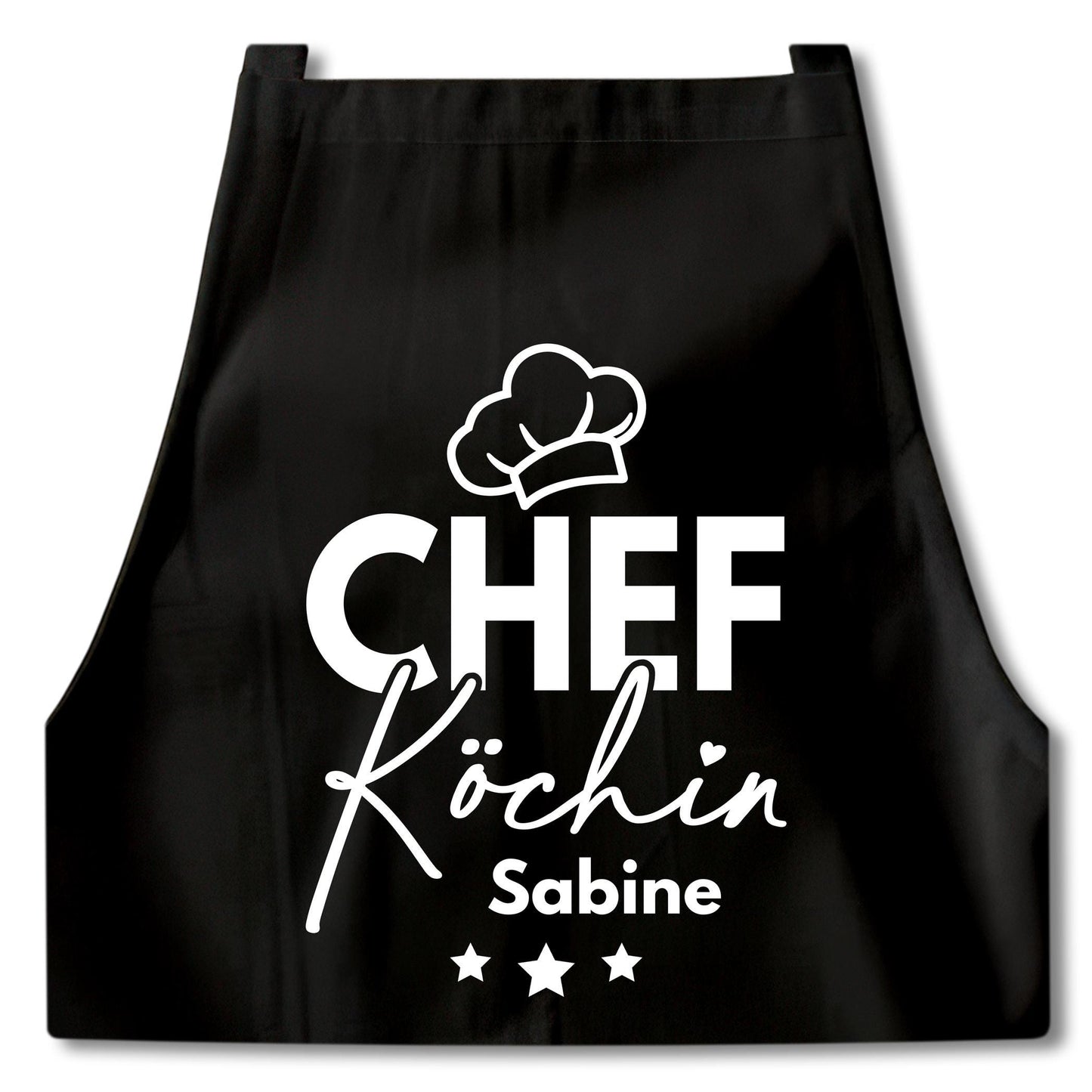 Schürze Damen personalisiert Kochschürze für Frauen lustiges Geschenk Chefköchin Köchin Küchenschürze Backschürze Schwarz