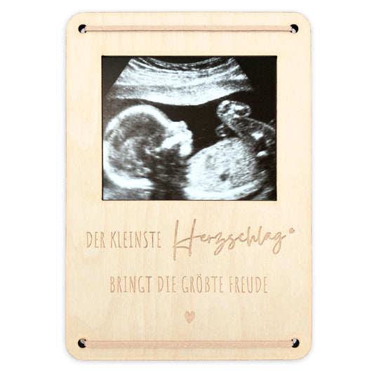 Schwangerschaft verkünden personalisierter Ultraschallbild Bilderrahmen Ultraschall Holzrahmen Geschenk Schwangerschaftsverkündung 12x17 cm
