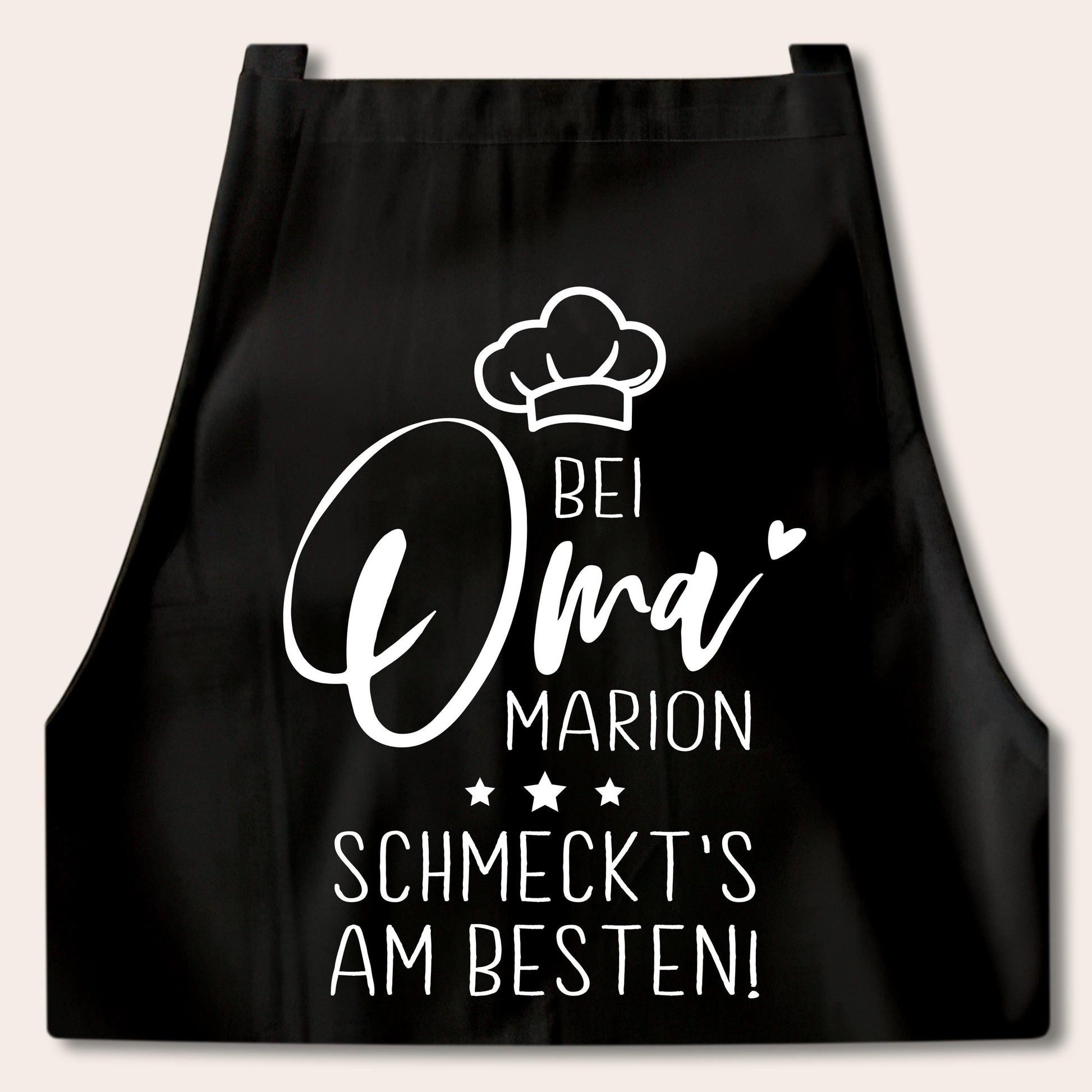 Oma Schürze personalisiert Kochschürze Damen Geschenk Geburtstag Großmutter Küchenschürze Muttertagsgeschenk Backschürze Schwarz