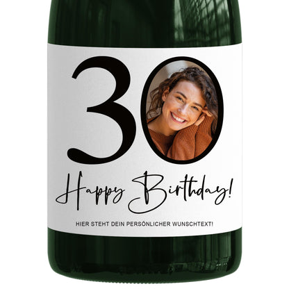 30. Geburtstag Sektetiketten personalisiert Foto Sekt Flaschenetiketten Geburtstagsgeschenk Geschenk Sektflasche Etiketten 2 Stk. | 10x12 cm
