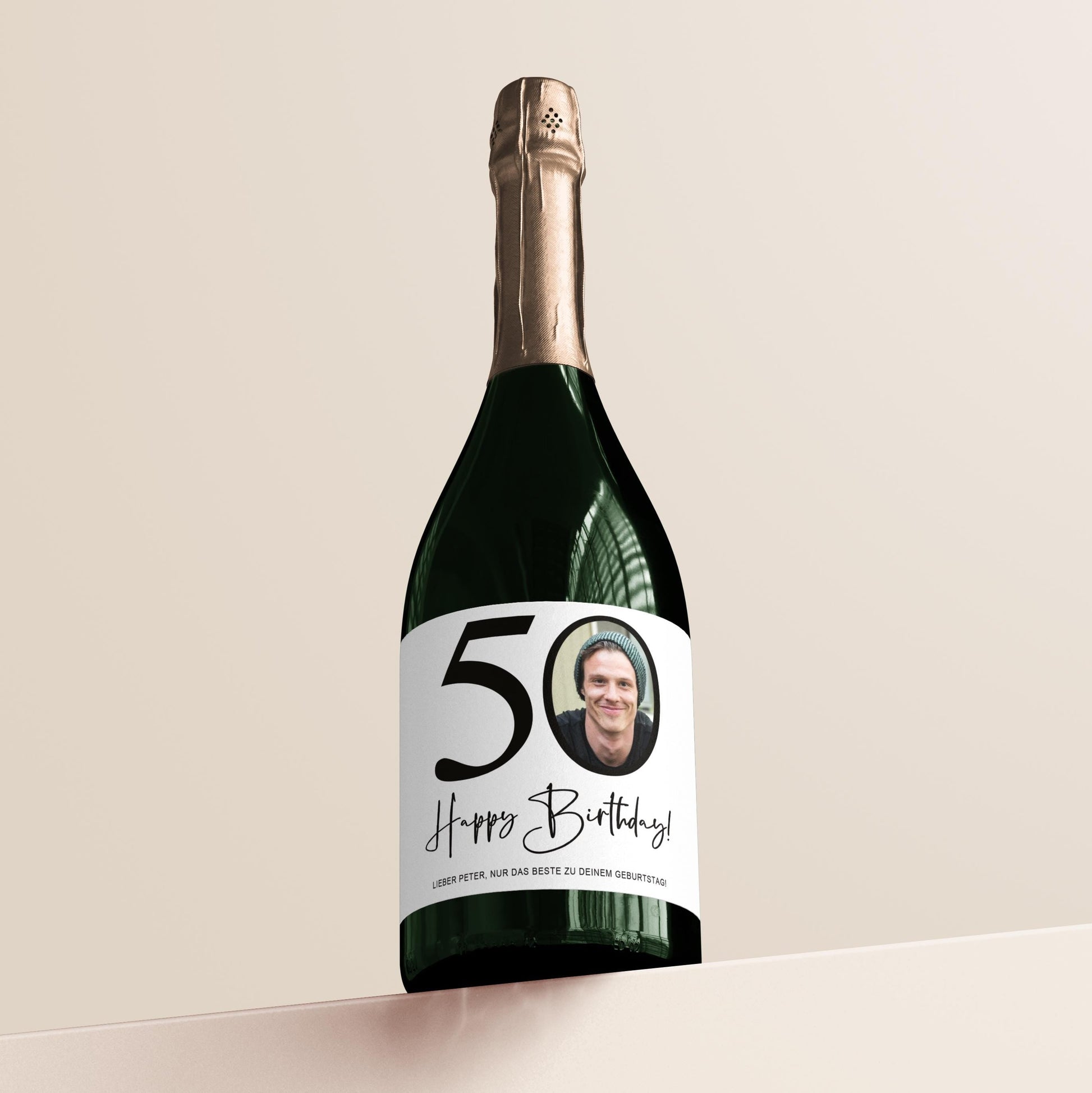 50. Geburtstag Sektetiketten personalisiert Foto Sekt Flaschenetiketten Geburtstagsgeschenk Geschenk Sektflasche Etiketten 2 Stk. | 10x12 cm