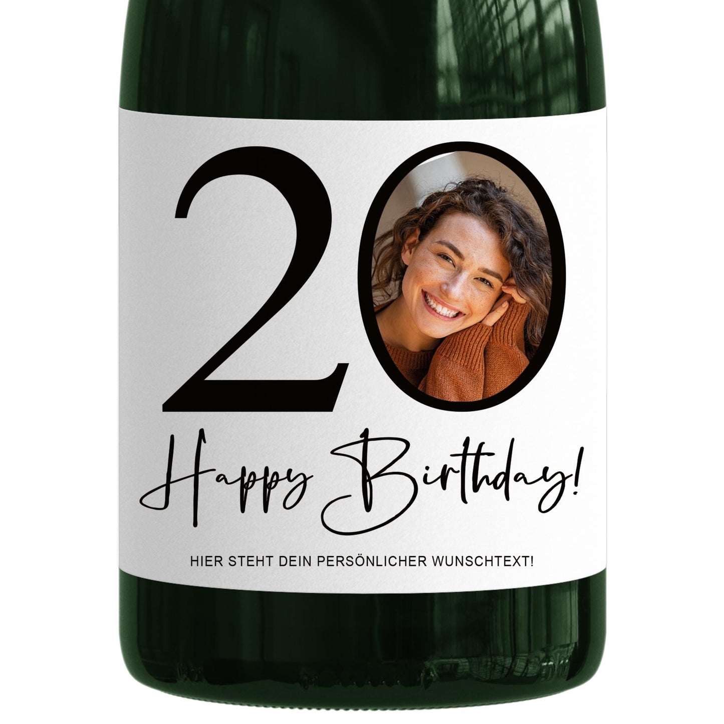 20. Geburtstag Sektetiketten personalisiert Foto Sekt Flaschenetiketten Geburtstagsgeschenk Geschenk Sektflasche Etiketten 2 Stk. | 10x12 cm