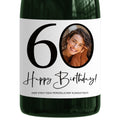 60. Geburtstag Sektetiketten personalisiert Foto Sekt Flaschenetiketten Geburtstagsgeschenk Geschenk Sektflasche Etiketten 2 Stk. | 10x12 cm