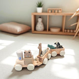 Holzzug mit Namen personalisiert Holzeisenbahn Geburt Geburtsgeschenk Jungen Mädchen Zug aus Holz Baby Geschenk Holzspielzeug