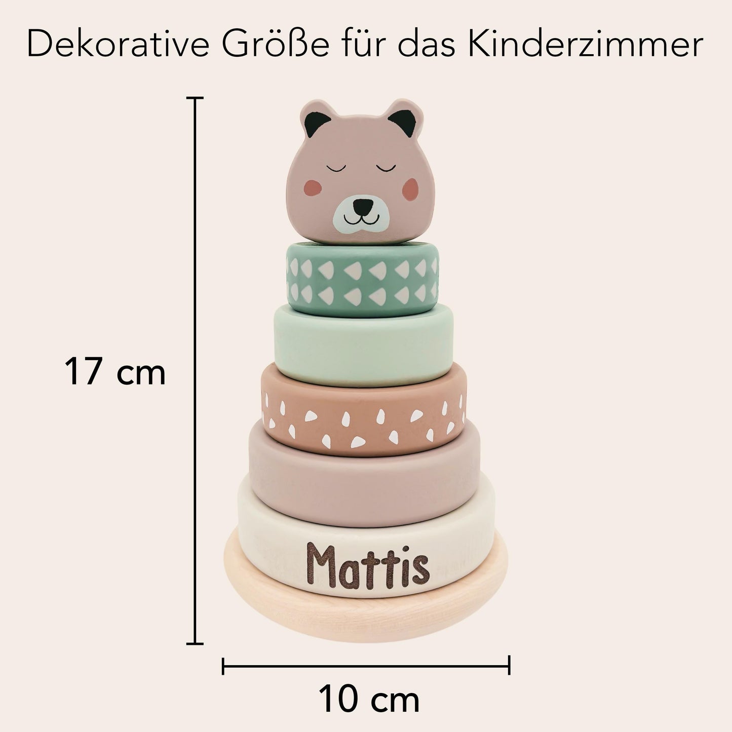 Stapelturm personalisiert Baby Holzspielzeug ab 1 Jahr Taufgeschenk für Mädchen Jungen Spielzeug aus Holz Babygeschenk Geburtsgeschenk