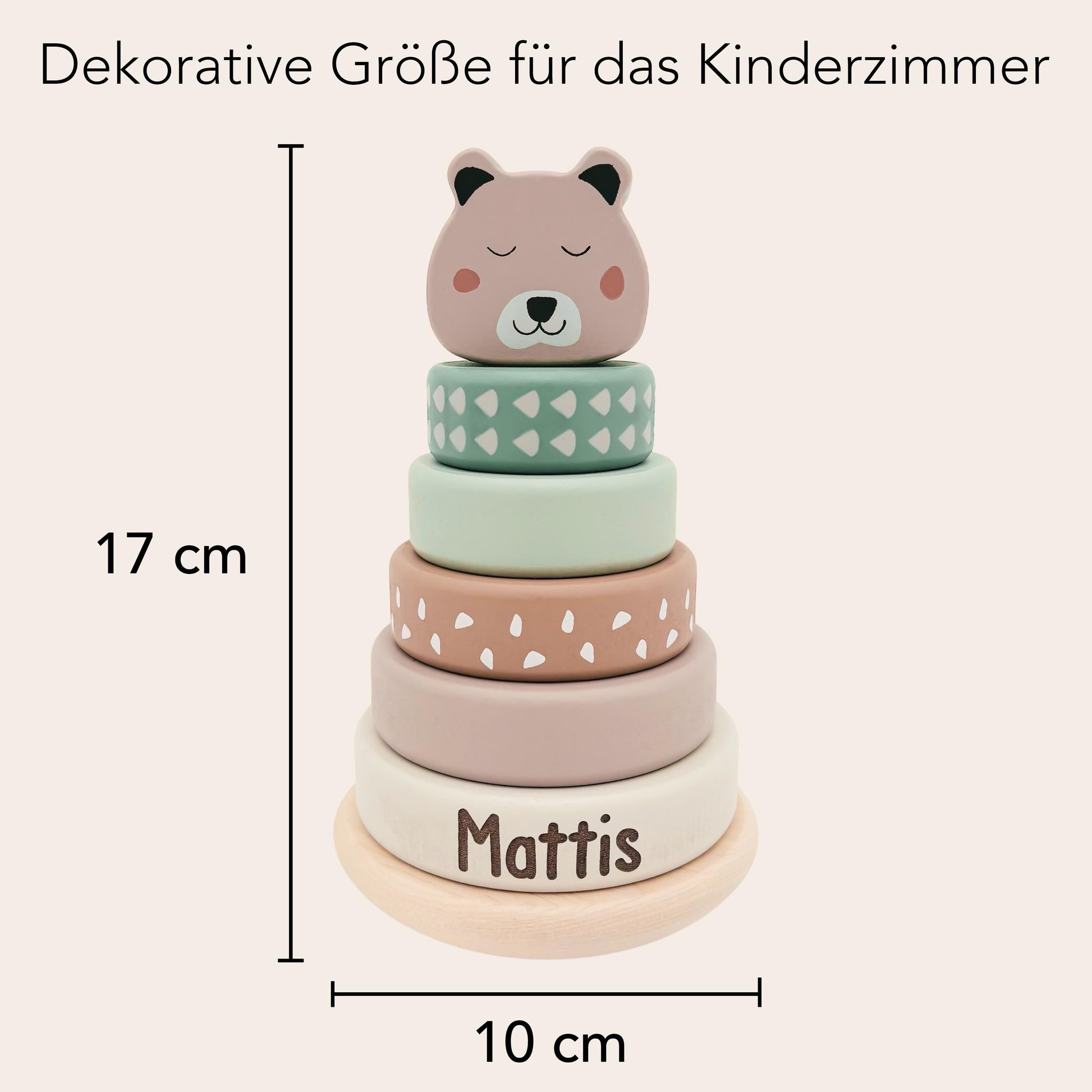 Stapelturm personalisiert Baby Holzspielzeug ab 1 Jahr Taufgeschenk für Mädchen Jungen Spielzeug aus Holz Babygeschenk Geburtsgeschenk