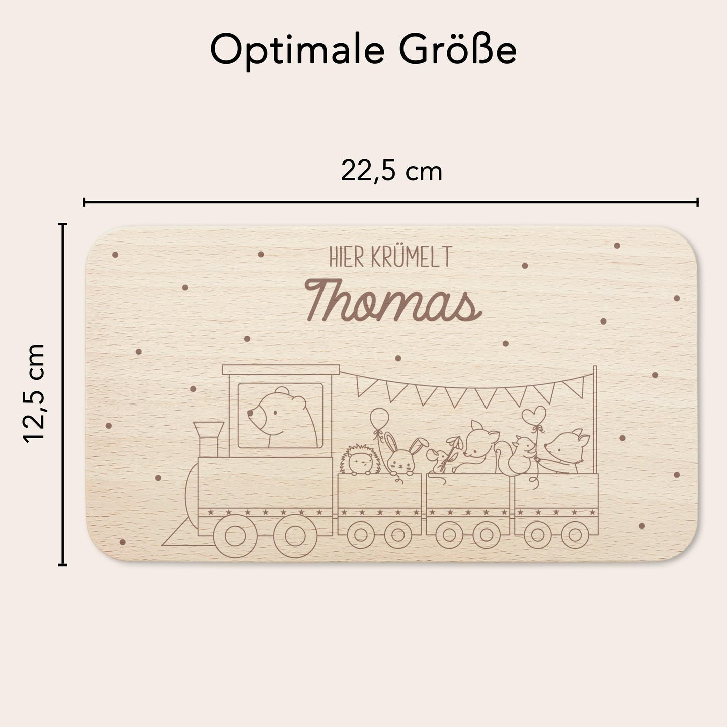 Frühstücksbrettchen personalisiert Hier krümelt Brettchen Holz Holzbrett für Kinder Geschenk Baby Taufgeschenk Frühstücksbrett mit Gravur
