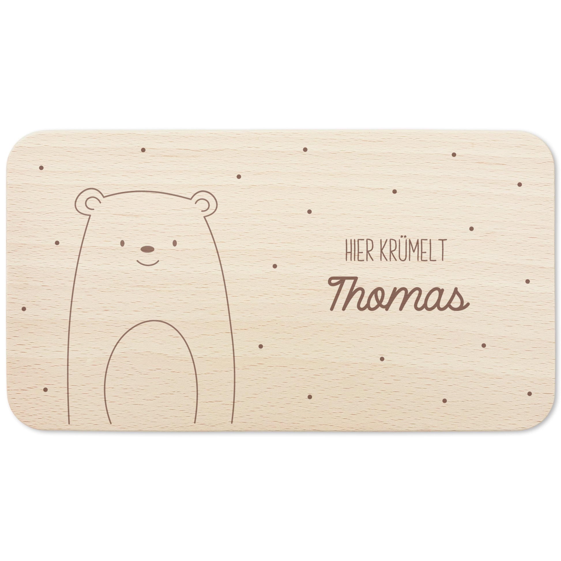 Frühstücksbrettchen Bär personalisiert Brettchen Holz Holzbrett für Kinder Geschenk Baby Geburtsgeschenk Frühstücksbrett mit Gravur