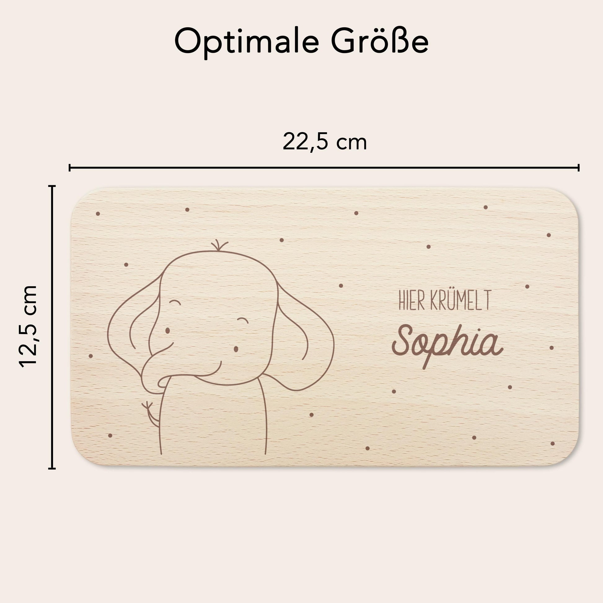 Frühstücksbrettchen Elefant personalisiert Brettchen Holz Holzbrett für Kinder Geschenk Baby Geburtsgeschenk Frühstücksbrett mit Gravur