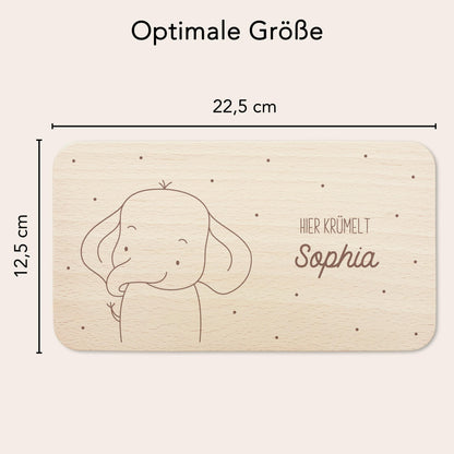 Frühstücksbrettchen Elefant personalisiert Brettchen Holz Holzbrett für Kinder Geschenk Baby Geburtsgeschenk Frühstücksbrett mit Gravur