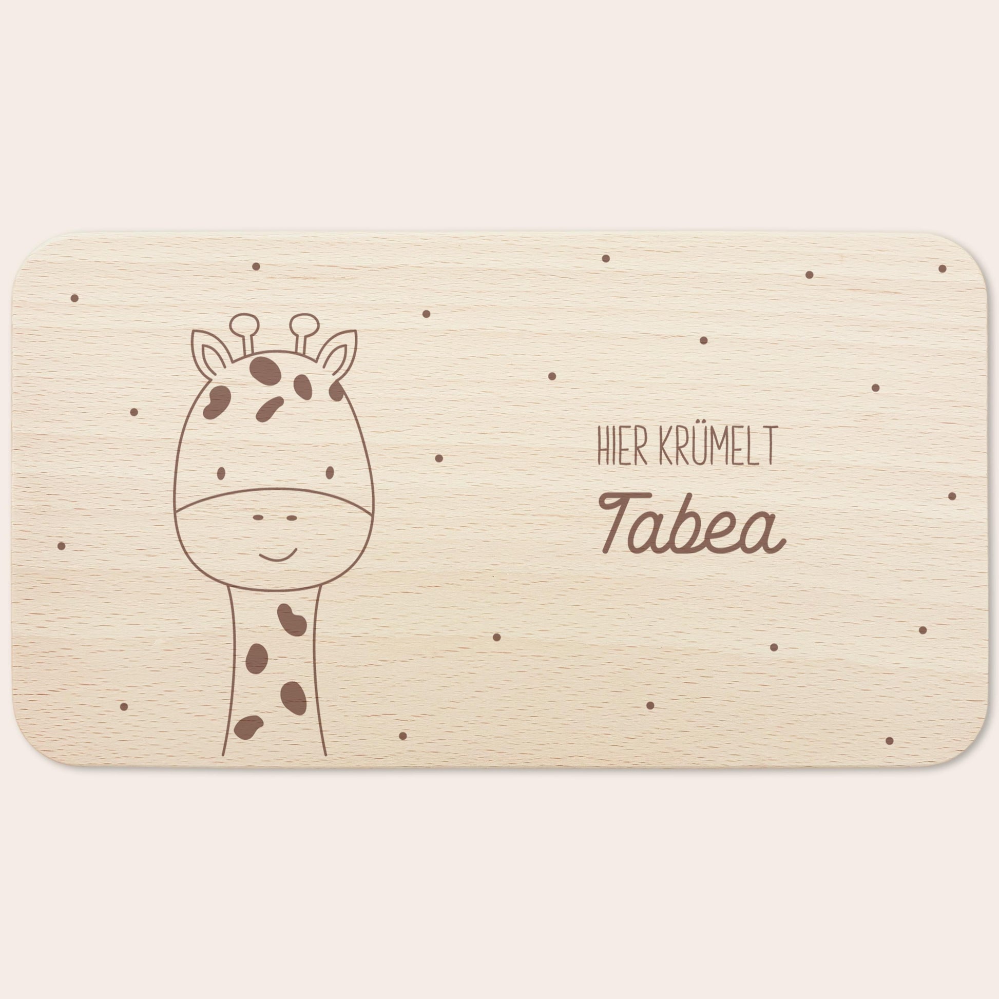 Frühstücksbrettchen Giraffe personalisiert Brettchen Holz Holzbrett für Kinder Geschenk Baby Geburtsgeschenk Frühstücksbrett mit Gravur