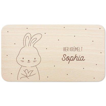 Frühstücksbrettchen Hase personalisiert Brettchen Holz Holzbrett für Kinder Geschenk Baby Geburtsgeschenk Frühstücksbrett mit Gravur
