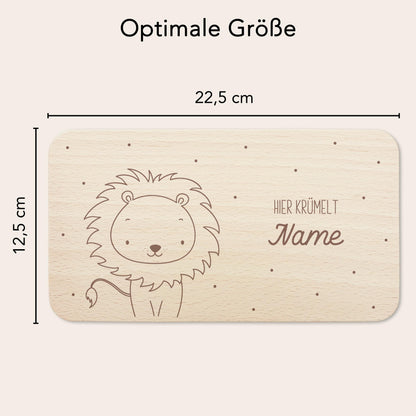 Frühstücksbrettchen Löwe personalisiert Brettchen Holz Holzbrett für Kinder Geschenk Baby Geburtsgeschenk Frühstücksbrett mit Gravur