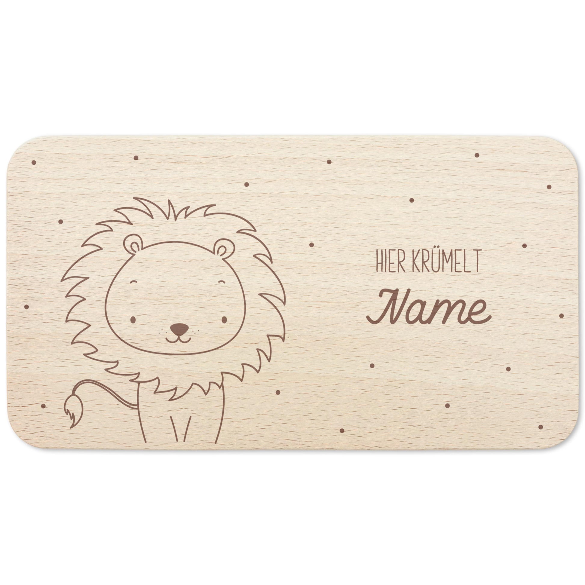 Frühstücksbrettchen Löwe personalisiert Brettchen Holz Holzbrett für Kinder Geschenk Baby Geburtsgeschenk Frühstücksbrett mit Gravur