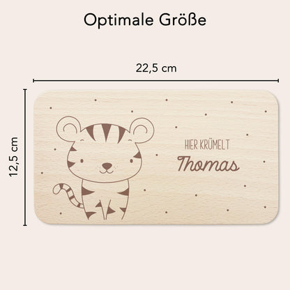 Frühstücksbrettchen Tiger personalisiert Brettchen Holz Holzbrett für Kinder Geschenk Baby Geburtsgeschenk Frühstücksbrett mit Gravur