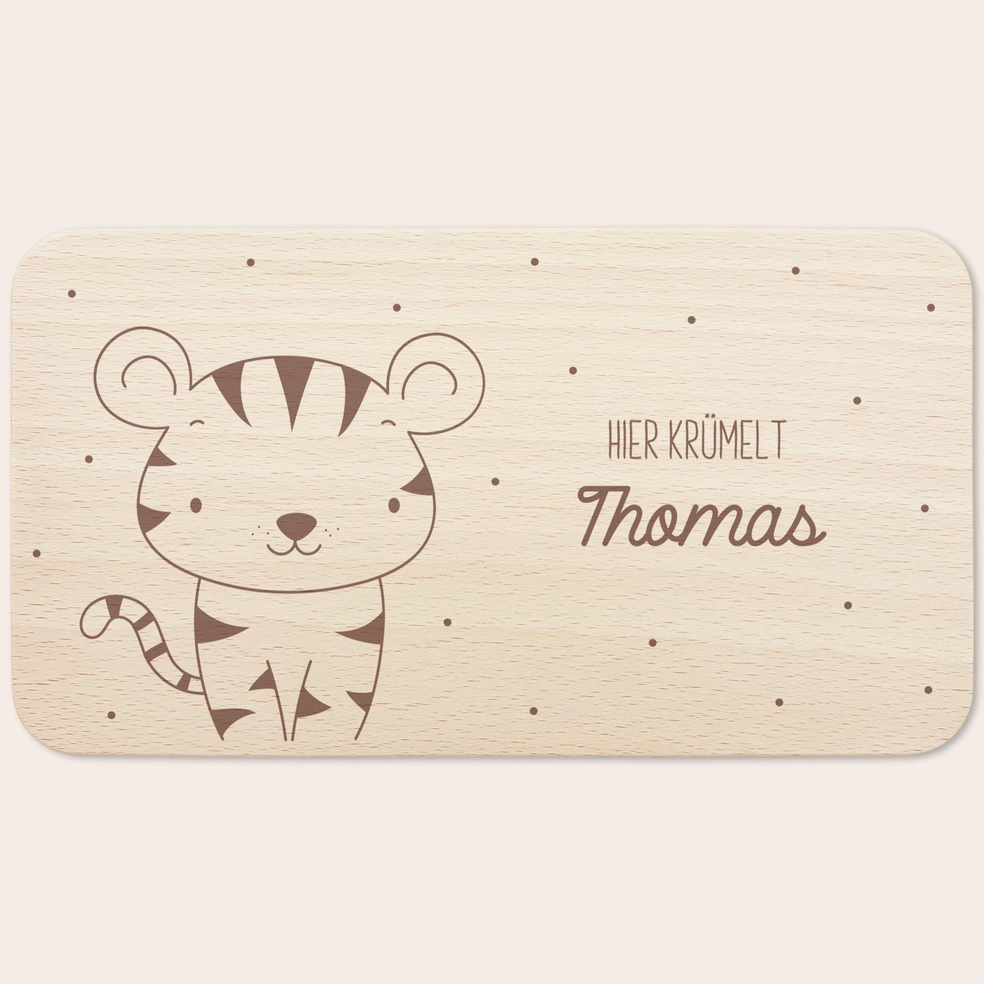 Frühstücksbrettchen Tiger personalisiert Brettchen Holz Holzbrett für Kinder Geschenk Baby Geburtsgeschenk Frühstücksbrett mit Gravur