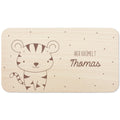 Frühstücksbrettchen Tiger personalisiert Brettchen Holz Holzbrett für Kinder Geschenk Baby Geburtsgeschenk Frühstücksbrett mit Gravur