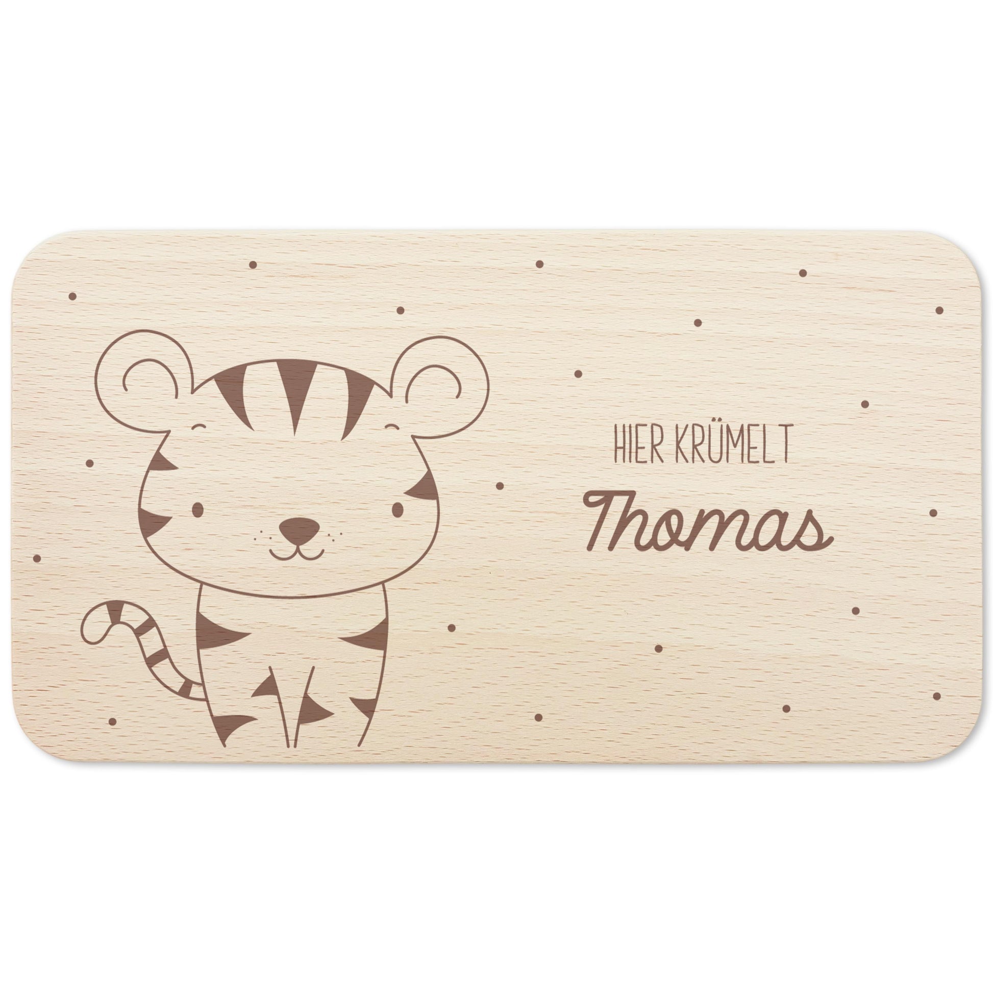 Frühstücksbrettchen Tiger personalisiert Brettchen Holz Holzbrett für Kinder Geschenk Baby Geburtsgeschenk Frühstücksbrett mit Gravur