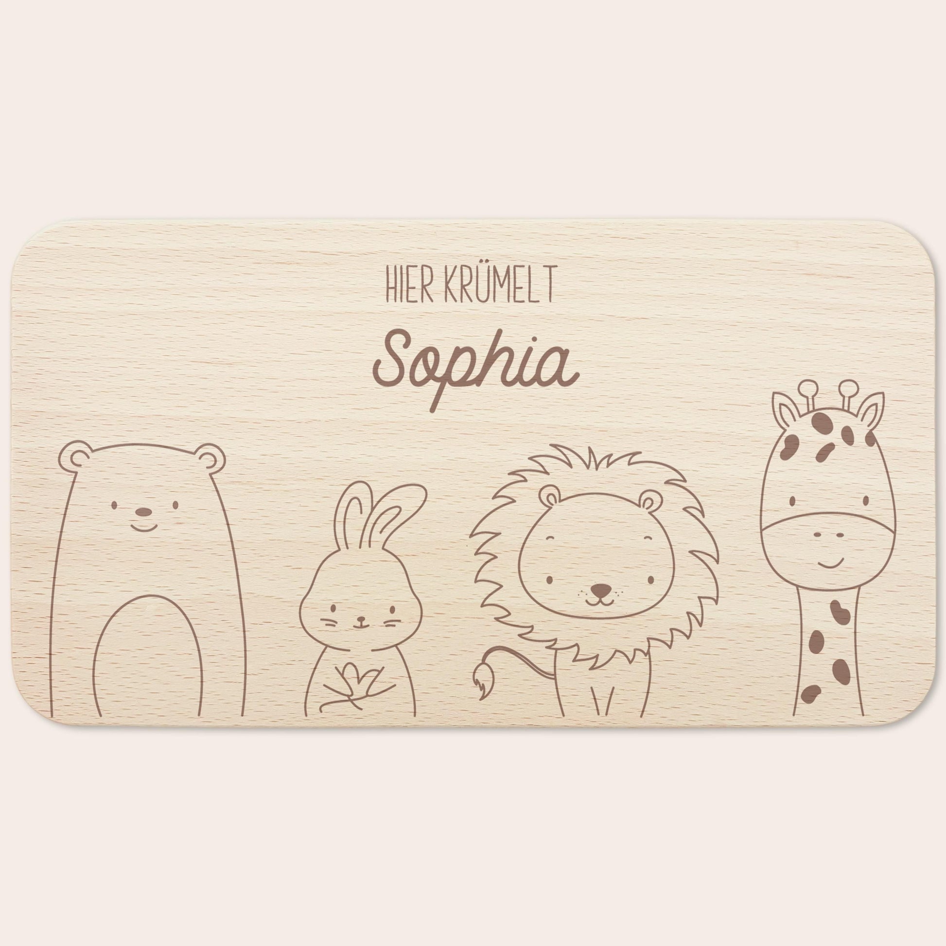 Frühstücksbrettchen Tiere personalisiert Brettchen Holz Holzbrett für Kinder Geschenk Baby Geburtsgeschenk Frühstücksbrett mit Gravur