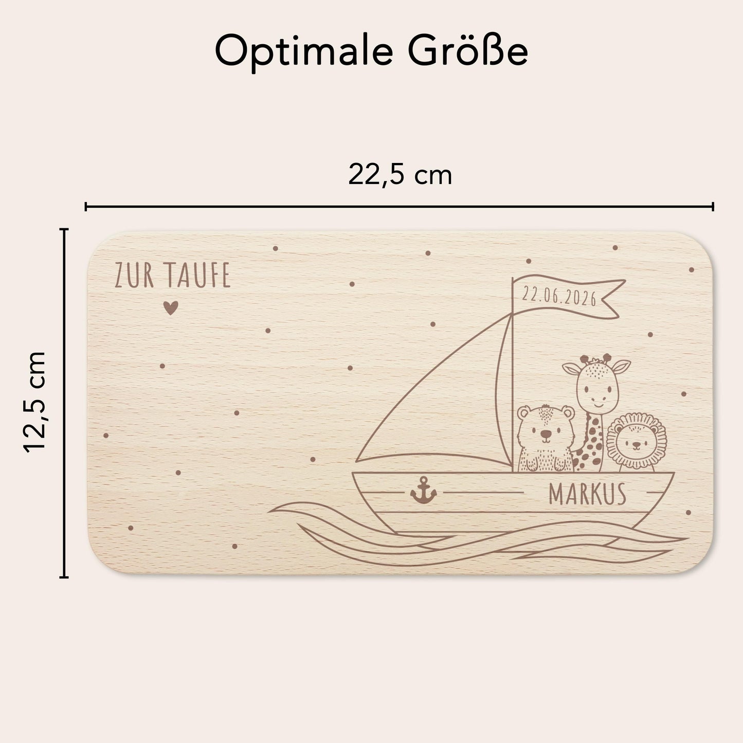 Frühstücksbrettchen Holz personalisiert Taufgeschenke für Mädchen Jungen Holzbrett für Kinder Geschenk Taufe Frühstücksbrett mit Gravur
