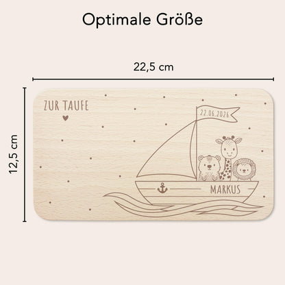 Frühstücksbrettchen Holz personalisiert Taufgeschenke für Mädchen Jungen Holzbrett für Kinder Geschenk Taufe Frühstücksbrett mit Gravur