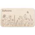 Frühstücksbrettchen Mädchen personalisiert Holzbrett für Kinder Holz Geschenk Baby Wildblumen Holzbrettchen Brettchen Frühstücksbrett