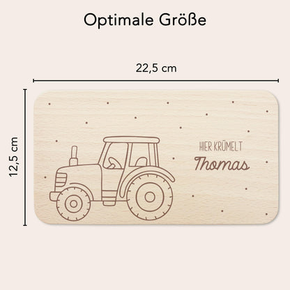 Frühstücksbrettchen Traktor Trecker Holz personalisiert Holzbrett für Jungen Geschenk Baby Holzbrettchen Brettchen Frühstücksbrett Gravur