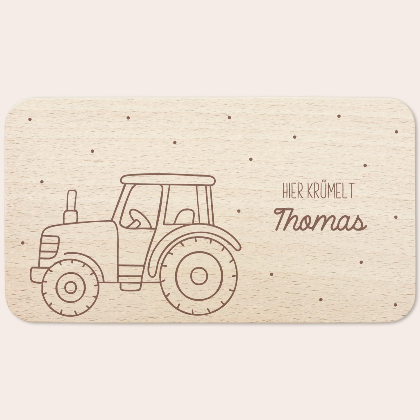 Frühstücksbrettchen Traktor Trecker Holz personalisiert Holzbrett für Jungen Geschenk Baby Holzbrettchen Brettchen Frühstücksbrett Gravur