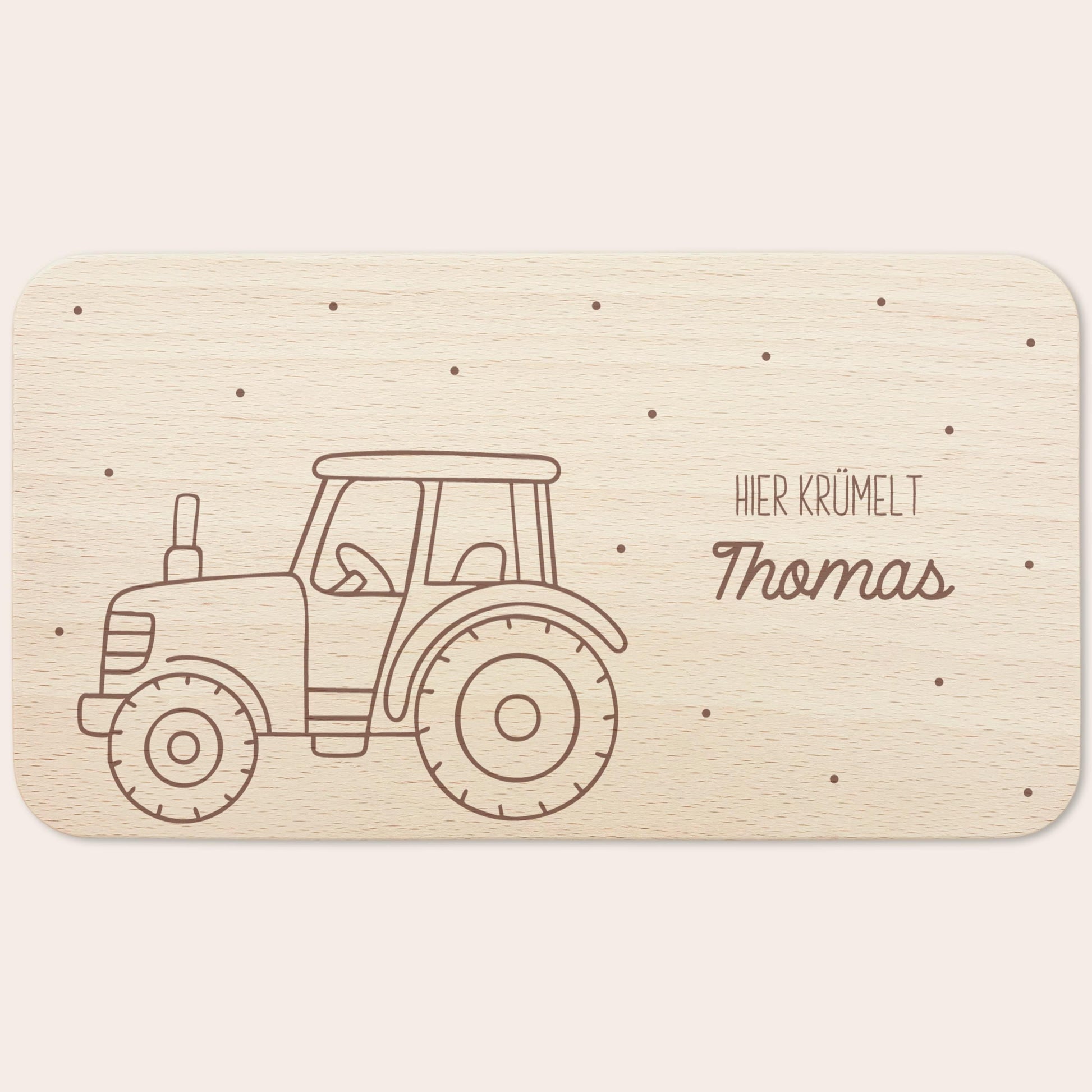 Frühstücksbrettchen Traktor Trecker Holz personalisiert Holzbrett für Jungen Geschenk Baby Holzbrettchen Brettchen Frühstücksbrett Gravur