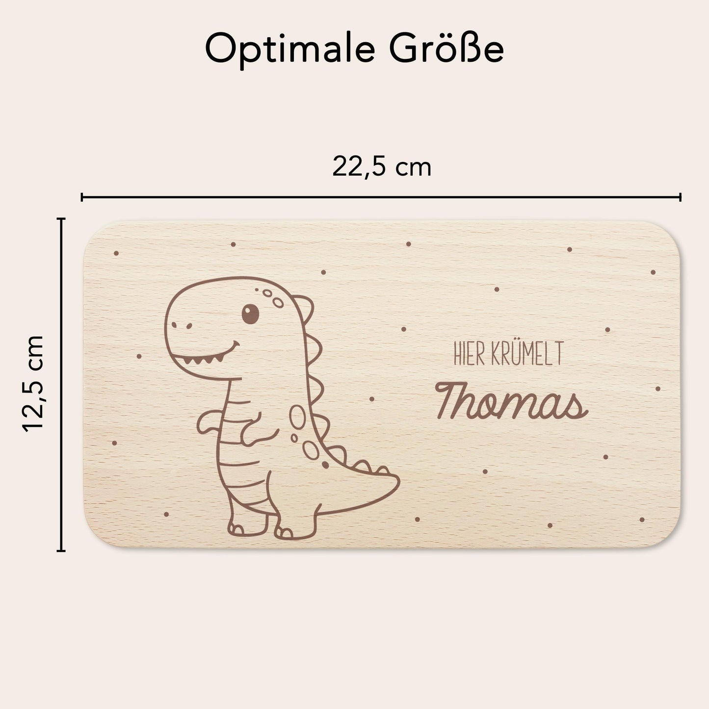 Frühstücksbrettchen Dino personalisiert Dinosaurier Holzbrett für Jungen Geschenk Baby Taufgeschenk Holzbrettchen Frühstücksbrett mit Gravur