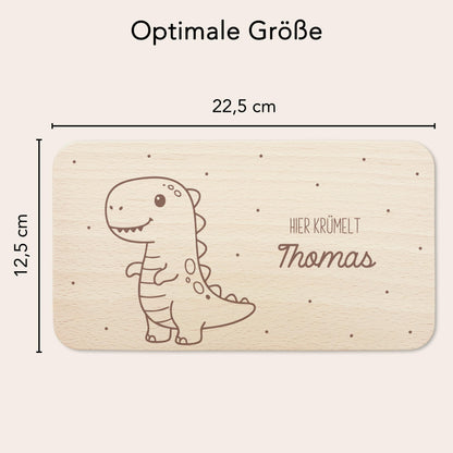 Frühstücksbrettchen Dino personalisiert Dinosaurier Holzbrett für Jungen Geschenk Baby Taufgeschenk Holzbrettchen Frühstücksbrett mit Gravur