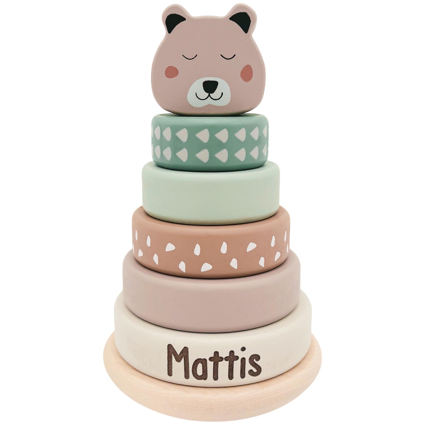 Stapelturm personalisiert Baby Holzspielzeug ab 1 Jahr Taufgeschenk für Mädchen Jungen Spielzeug aus Holz Babygeschenk Geburtsgeschenk