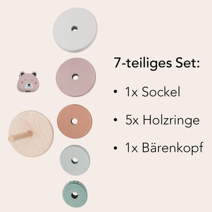 Stapelturm personalisiert Baby Holzspielzeug ab 1 Jahr Taufgeschenk für Mädchen Jungen Spielzeug aus Holz Babygeschenk Geburtsgeschenk