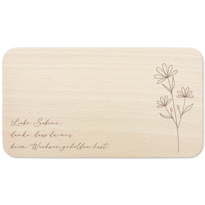 Frühstücksbrettchen personalisiert "Danke dass du mir beim Wachsen geholfen hast" Abschiedsgeschenk Erzieherin Geschenk Dankeschön