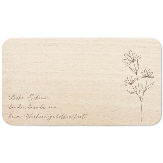 Frühstücksbrettchen personalisiert "Danke dass du mir beim Wachsen geholfen hast" Abschiedsgeschenk Erzieherin Geschenk Dankeschön