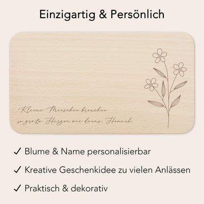 Frühstücksbrettchen personalisiert "Kleine Menschen brauchen so große Herzen wie deins" Abschiedsgeschenk Erzieherin Geschenk Dankeschön