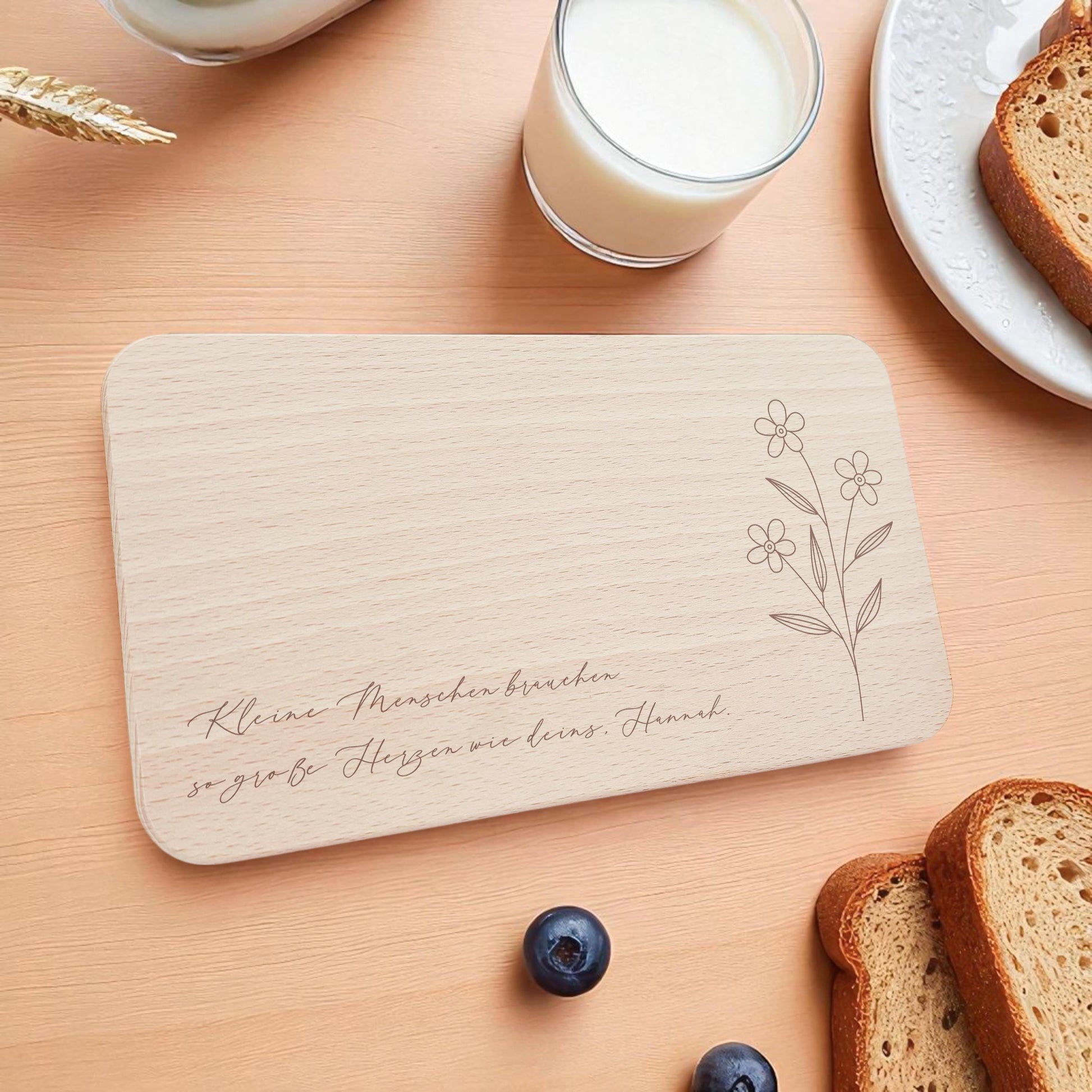 Frühstücksbrettchen personalisiert "Kleine Menschen brauchen so große Herzen wie deins" Abschiedsgeschenk Erzieherin Geschenk Dankeschön