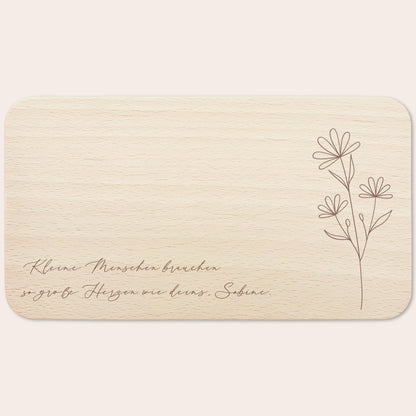 Frühstücksbrettchen personalisiert "Kleine Menschen brauchen so große Herzen wie deins" Abschiedsgeschenk Erzieherin Geschenk Dankeschön