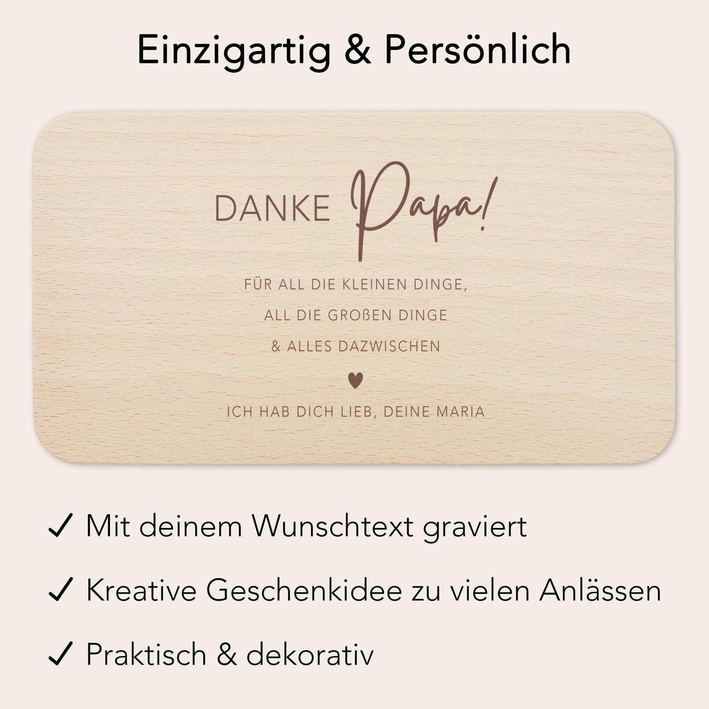 Frühstücksbrettchen Papa personalisiertes Geburtstagsgeschenk Vater Vatertagsgeschenk Brettchen Holz Geschenk Vatertag Holzbrett mit Gravur