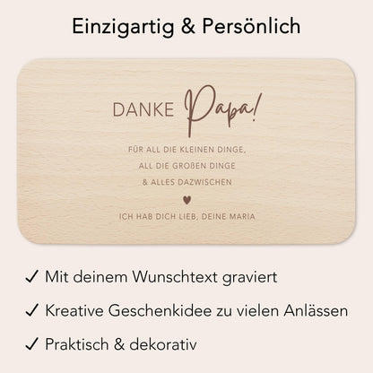Frühstücksbrettchen Papa personalisiertes Geburtstagsgeschenk Vater Vatertagsgeschenk Brettchen Holz Geschenk Vatertag Holzbrett mit Gravur