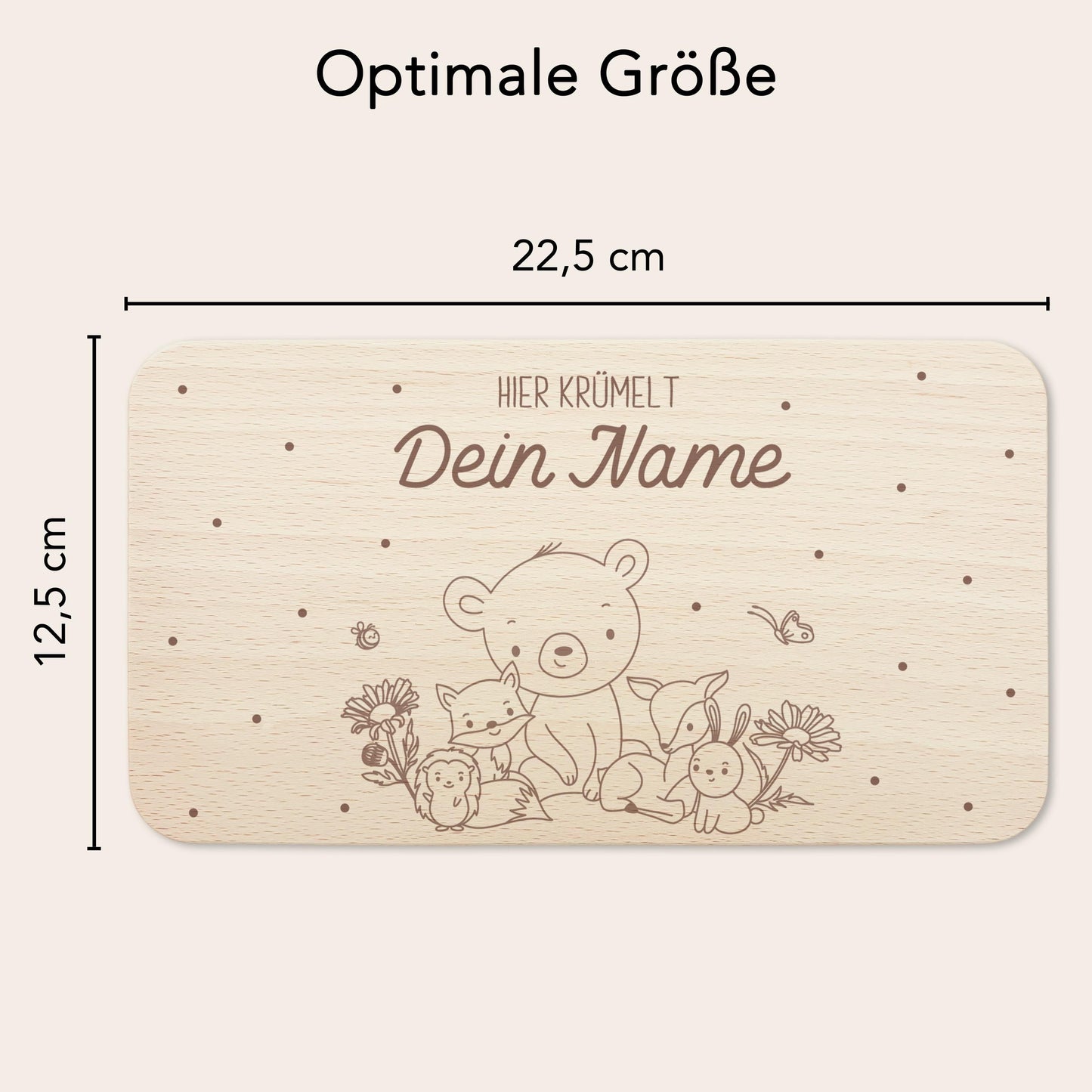 Frühstücksbrettchen personalisiert Hier krümelt Brettchen Holz Holzbrett für Kinder Geschenk Baby Geburtsgeschenk Frühstücksbrett mit Gravur