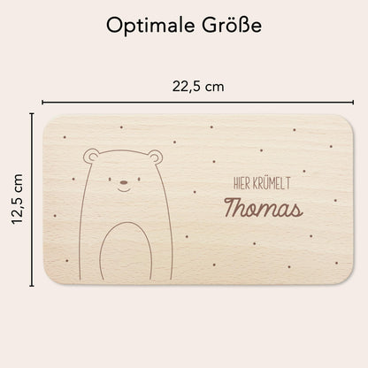 Frühstücksbrettchen Bär personalisiert Brettchen Holz Holzbrett für Kinder Geschenk Baby Geburtsgeschenk Frühstücksbrett mit Gravur