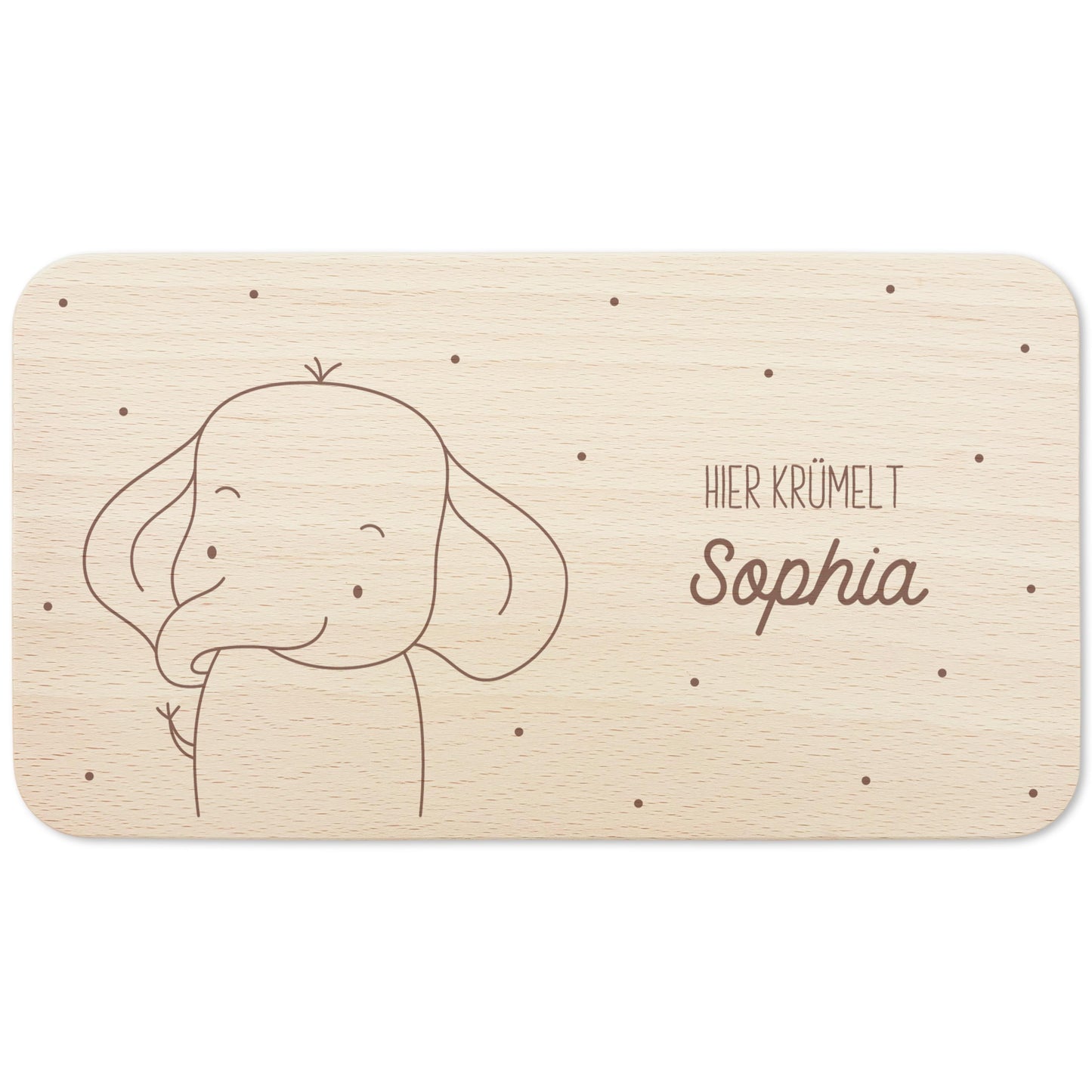Frühstücksbrettchen Elefant personalisiert Brettchen Holz Holzbrett für Kinder Geschenk Baby Geburtsgeschenk Frühstücksbrett mit Gravur